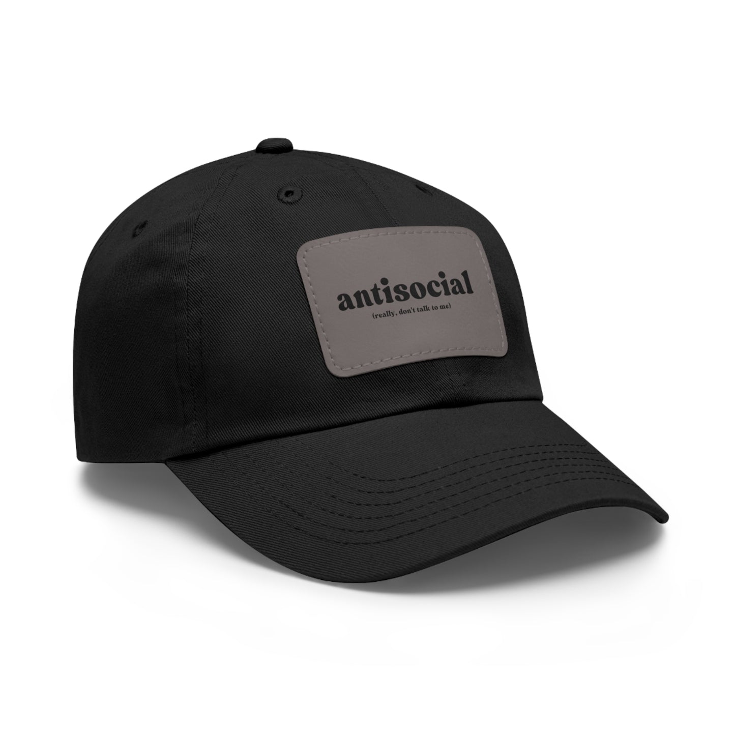 Antisocial | Dad Hat with Leather Patch (Rectangle)