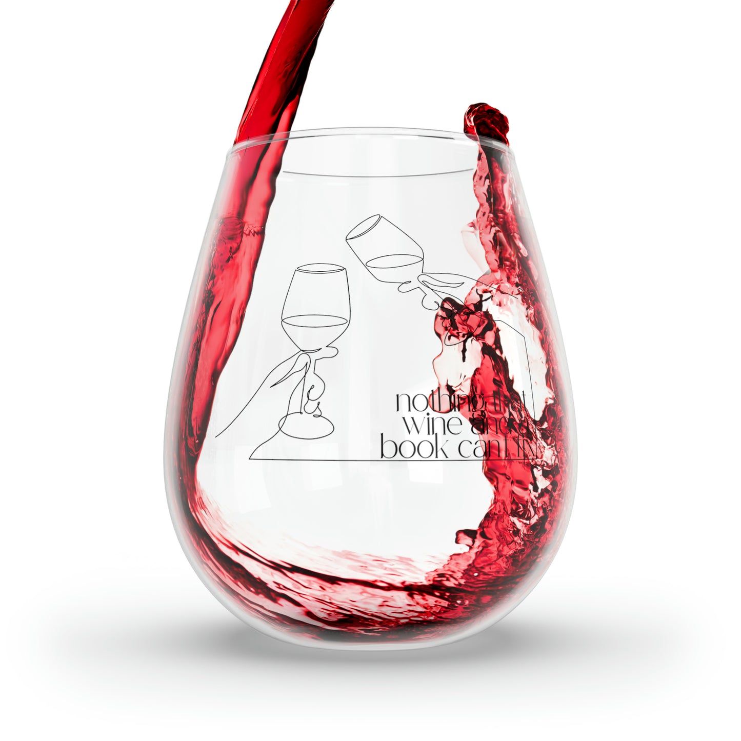 Wine and Books | Stemless Wine Glass, 11.75oz