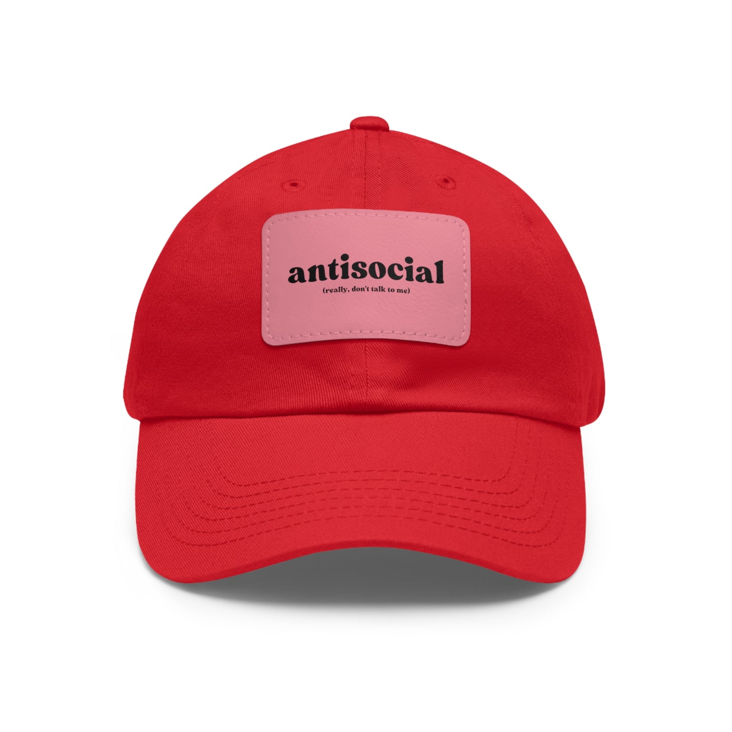 Antisocial | Dad Hat with Leather Patch (Rectangle)