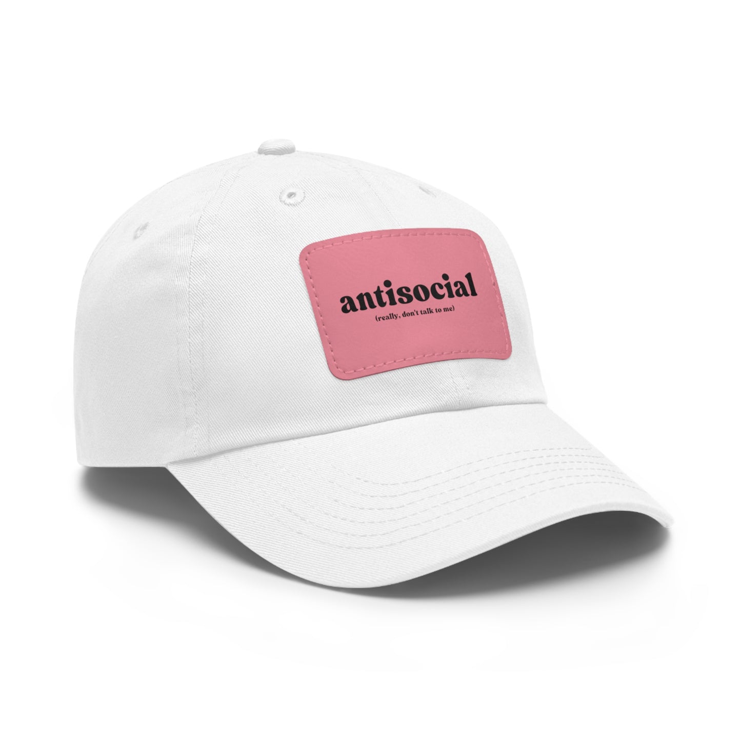 Antisocial | Dad Hat with Leather Patch (Rectangle)