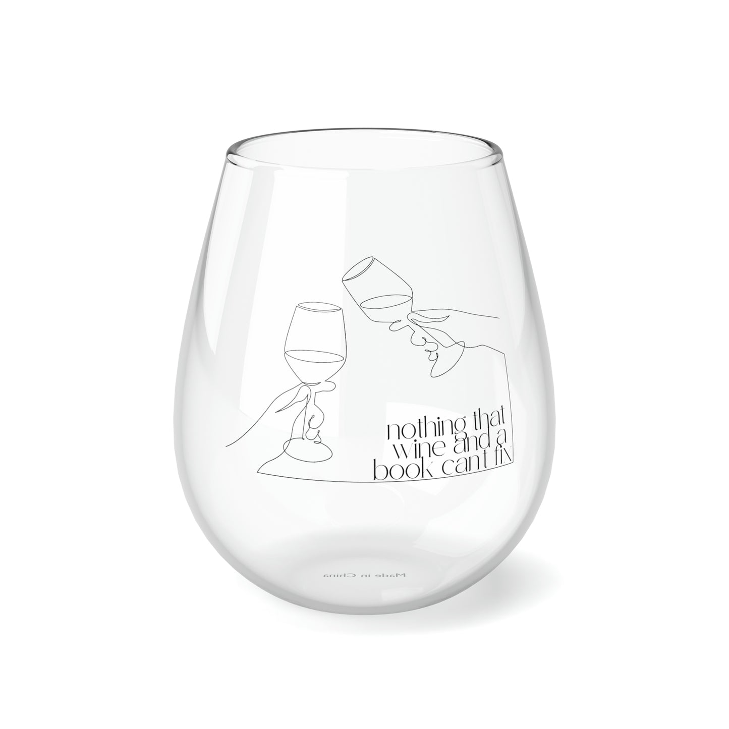 Wine and Books | Stemless Wine Glass, 11.75oz