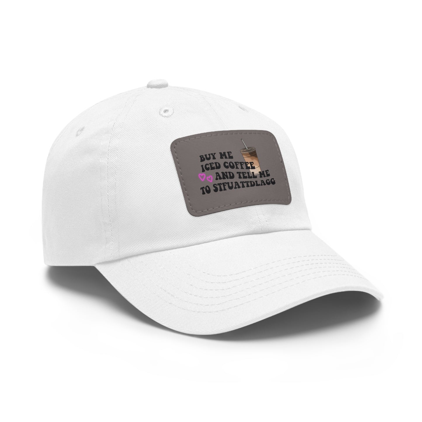 Coffee and Smut | Dad Hat with Leather Patch (Rectangle)