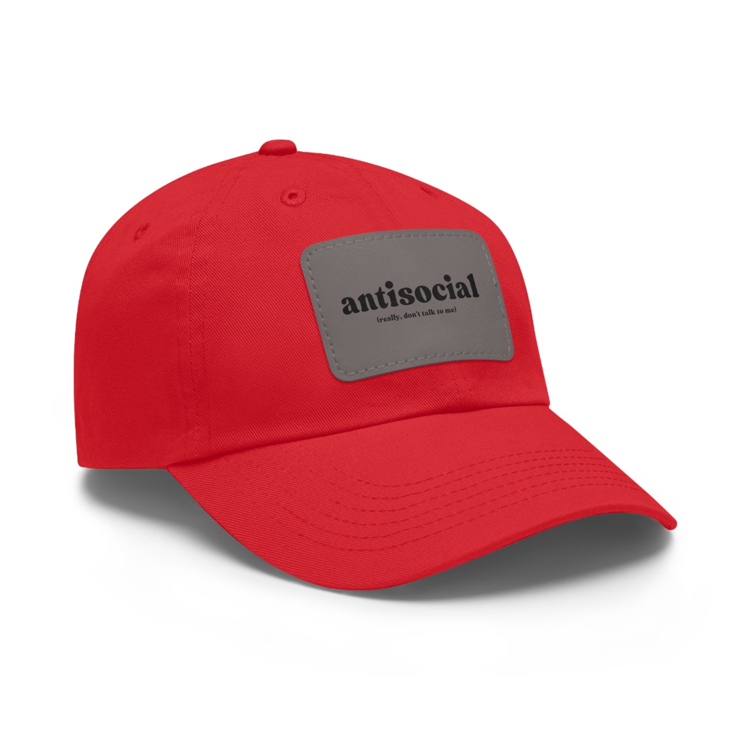 Antisocial | Dad Hat with Leather Patch (Rectangle)