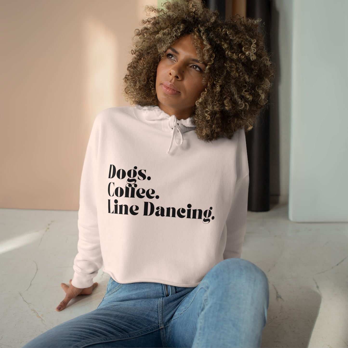 Dogs. Coffee. Line Dancing | Crop Hoodie