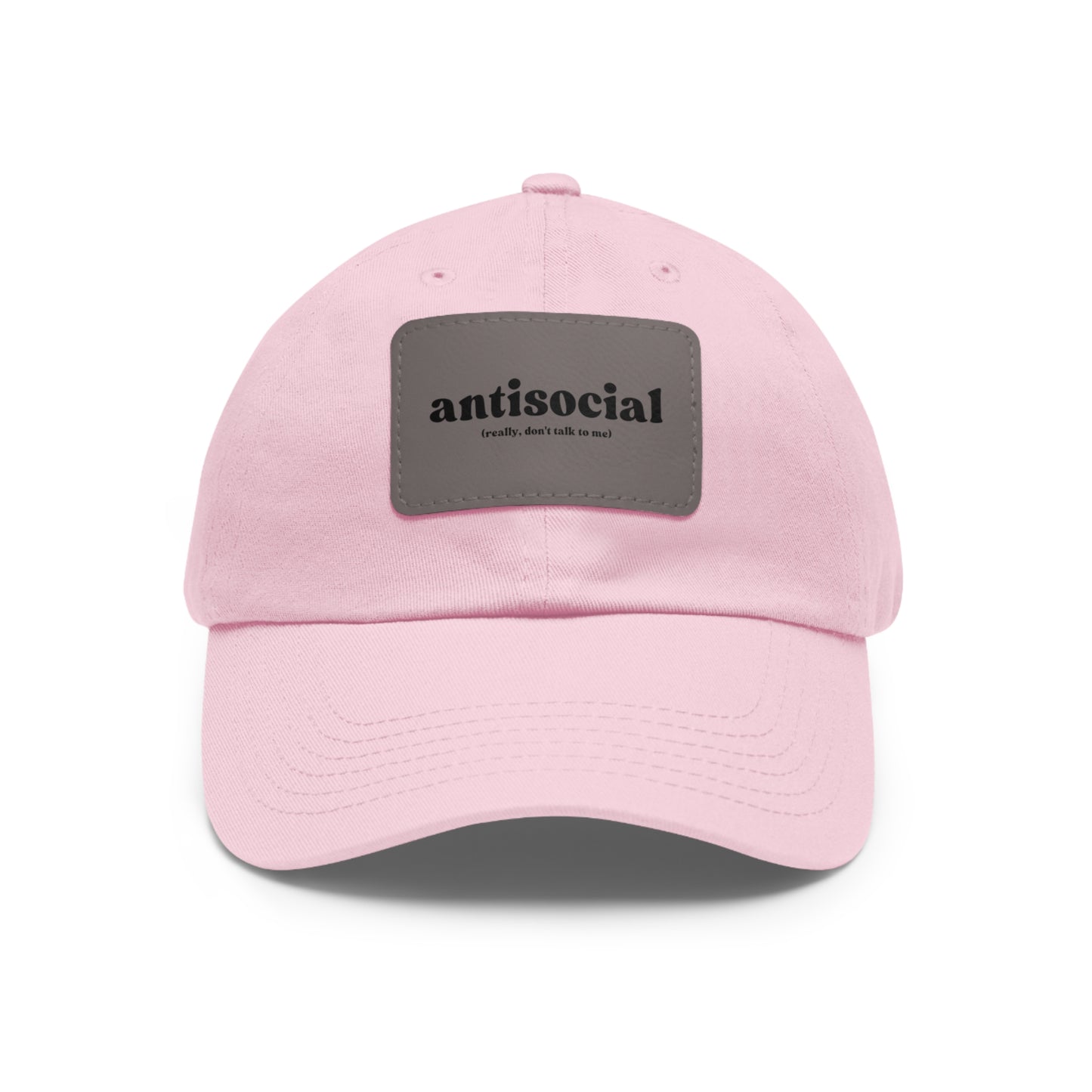 Antisocial | Dad Hat with Leather Patch (Rectangle)