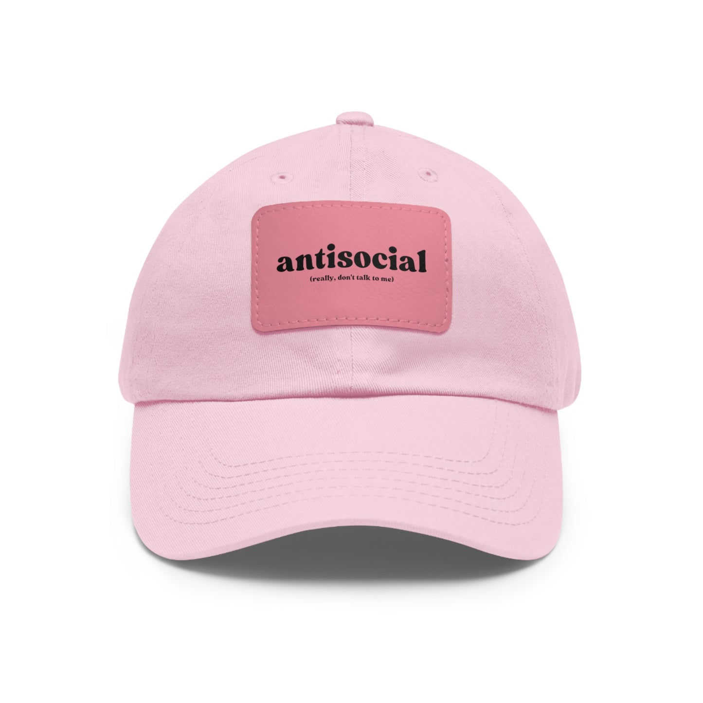 Antisocial | Dad Hat with Leather Patch (Rectangle)