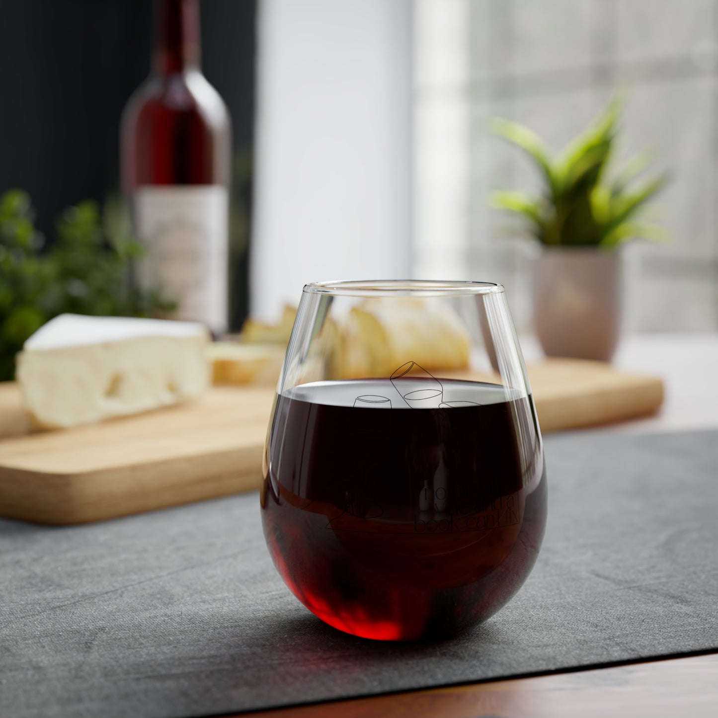 Wine and Books | Stemless Wine Glass, 11.75oz