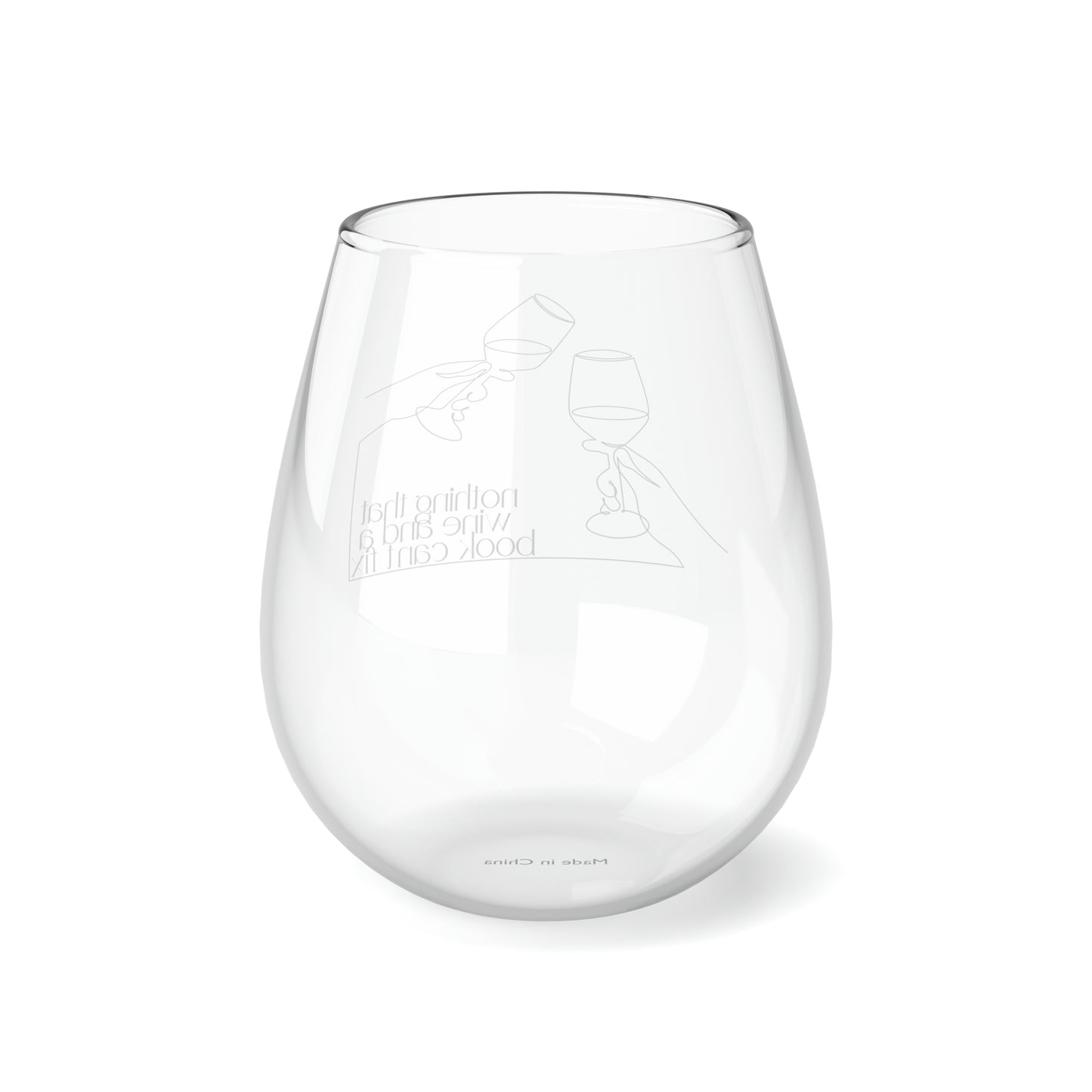 Wine and Books | Stemless Wine Glass, 11.75oz