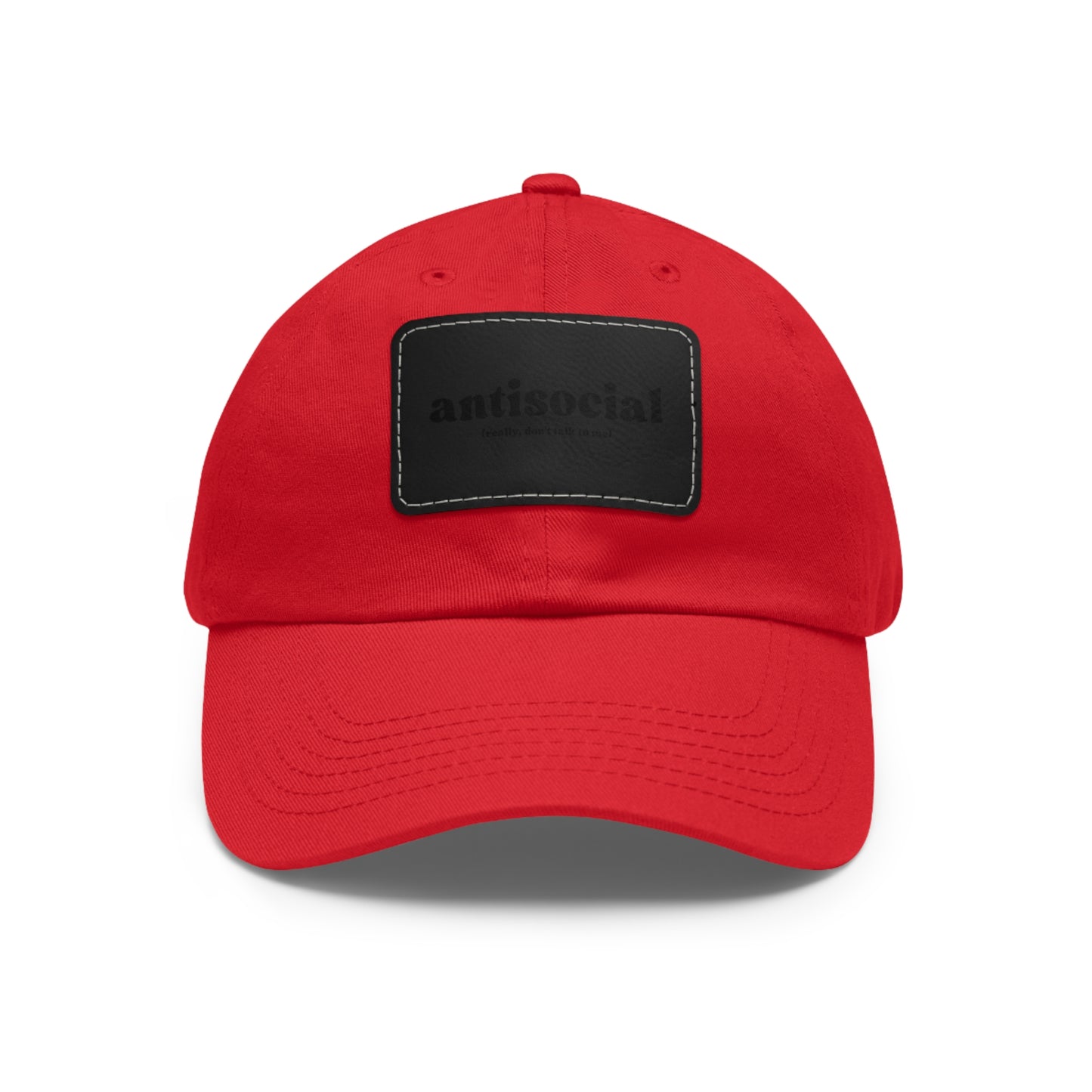 Antisocial | Dad Hat with Leather Patch (Rectangle)