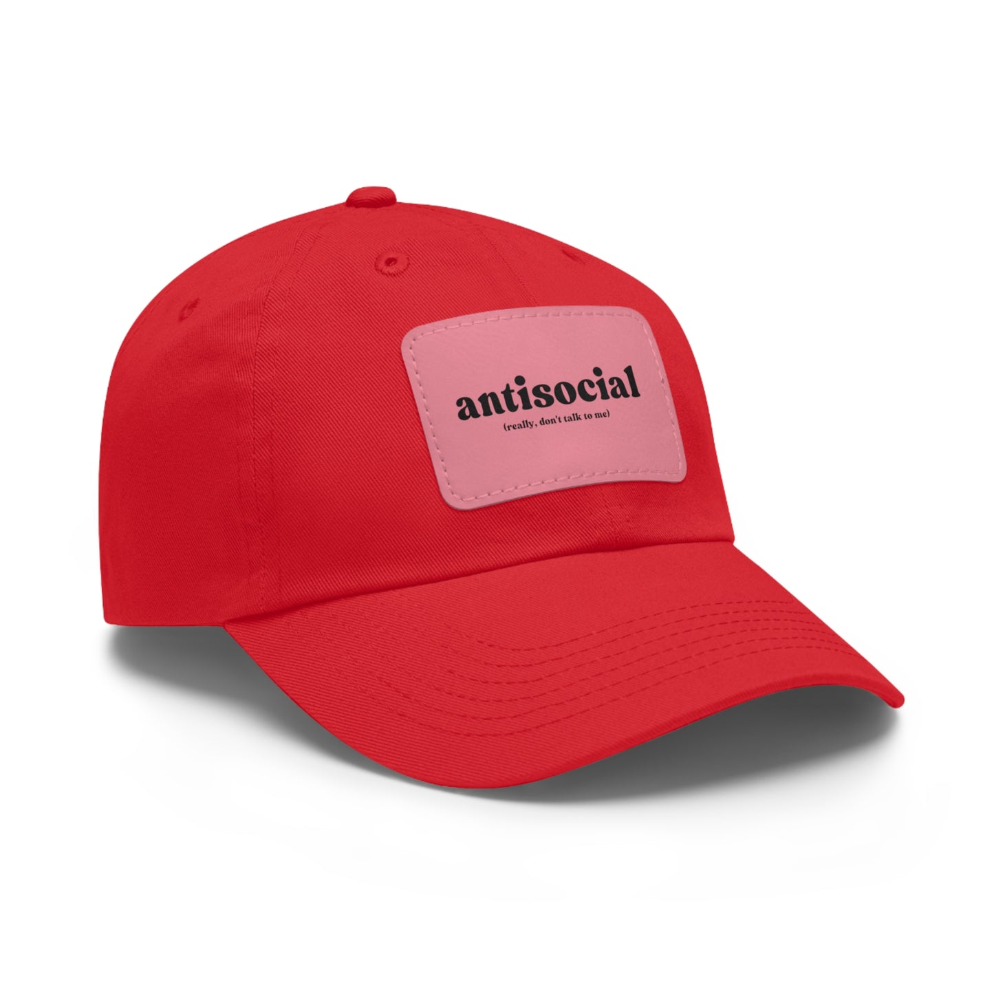 Antisocial | Dad Hat with Leather Patch (Rectangle)