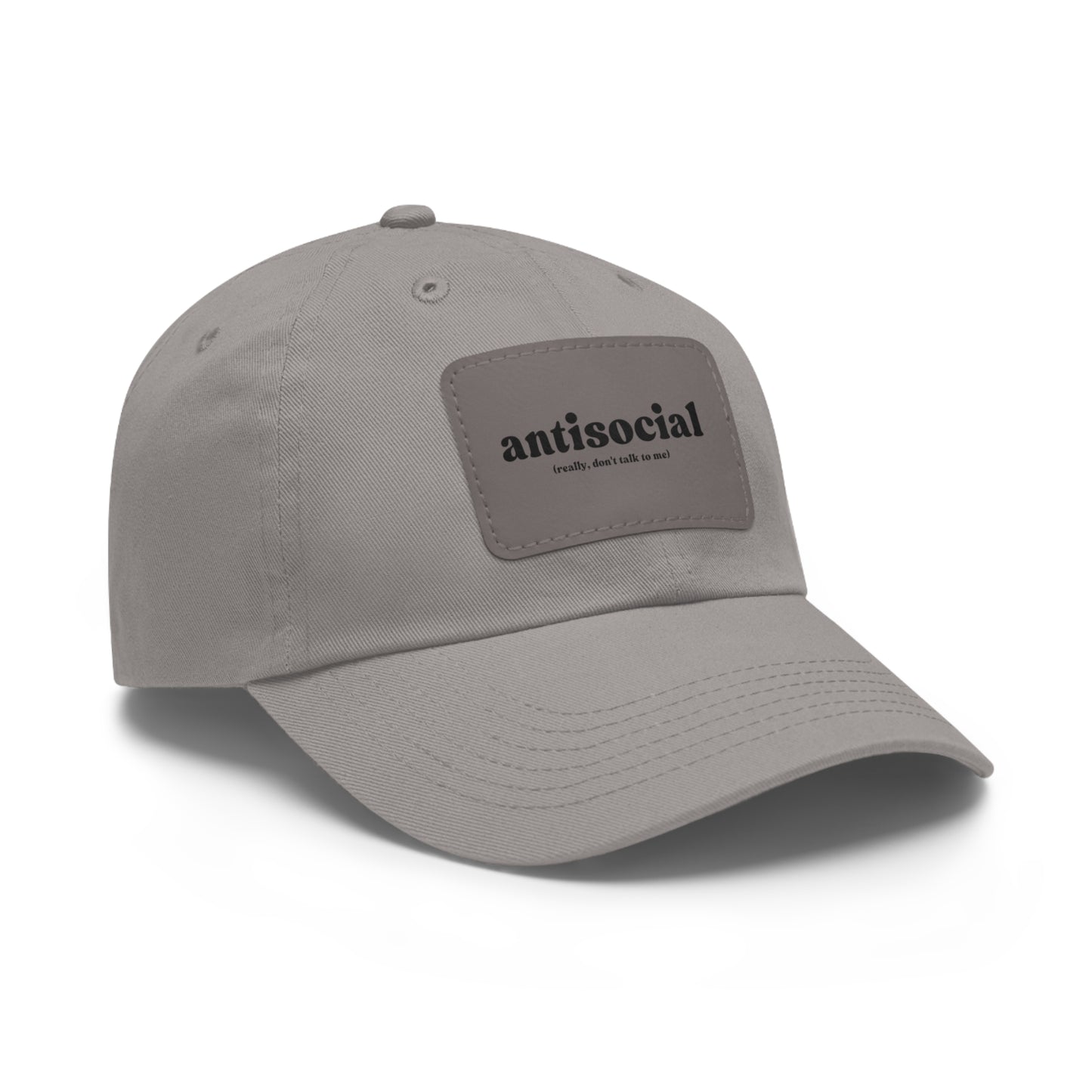 Antisocial | Dad Hat with Leather Patch (Rectangle)