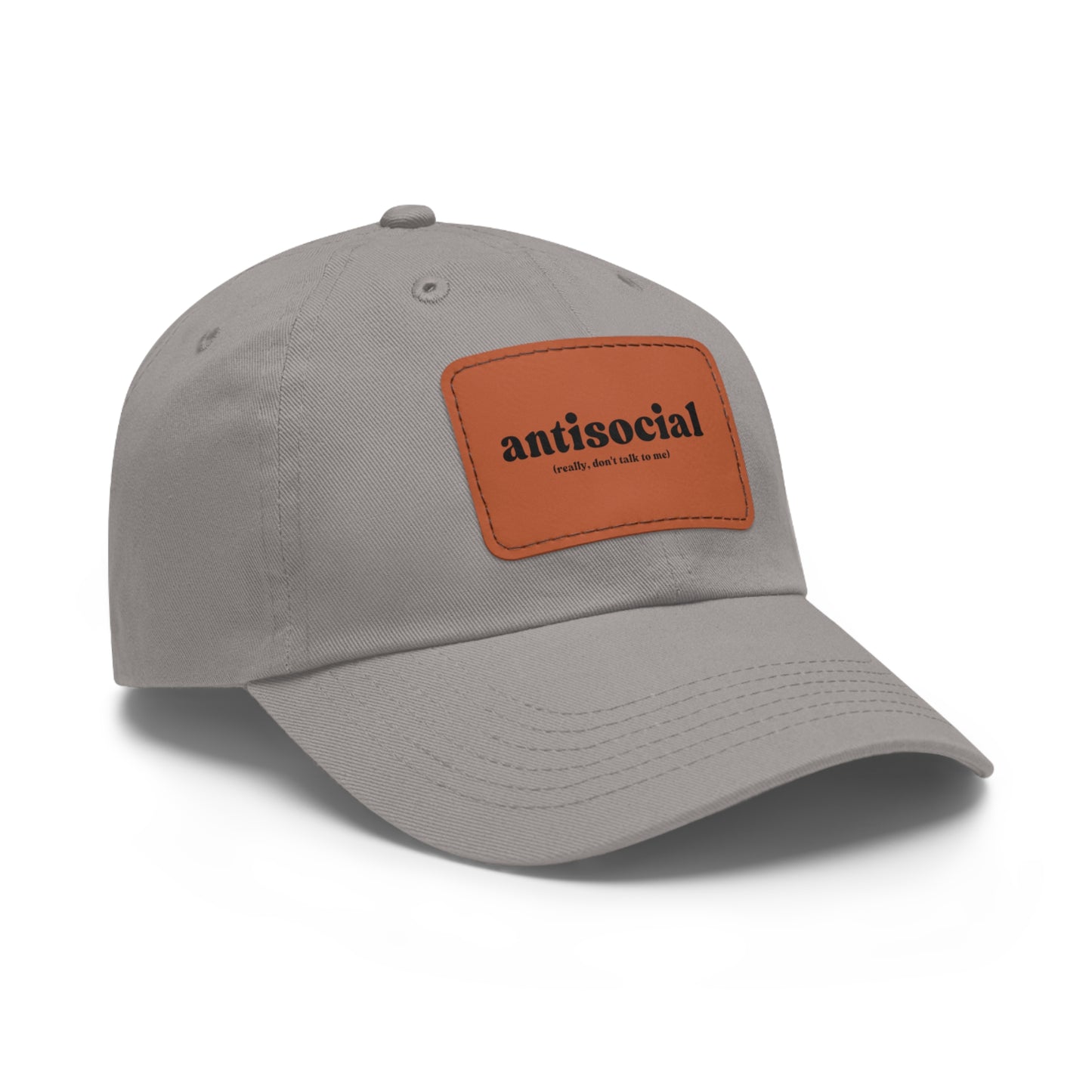 Antisocial | Dad Hat with Leather Patch (Rectangle)