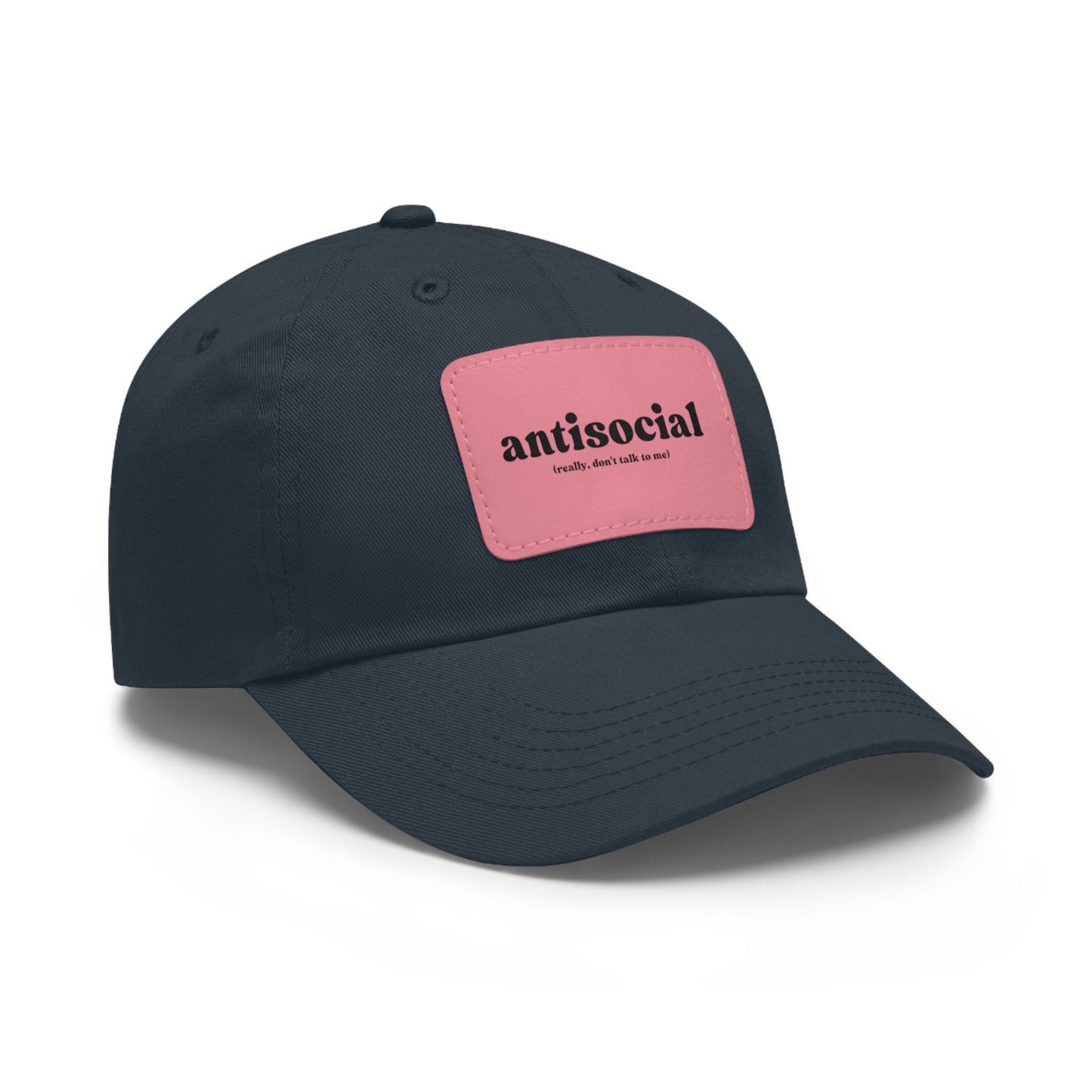 Antisocial | Dad Hat with Leather Patch (Rectangle)