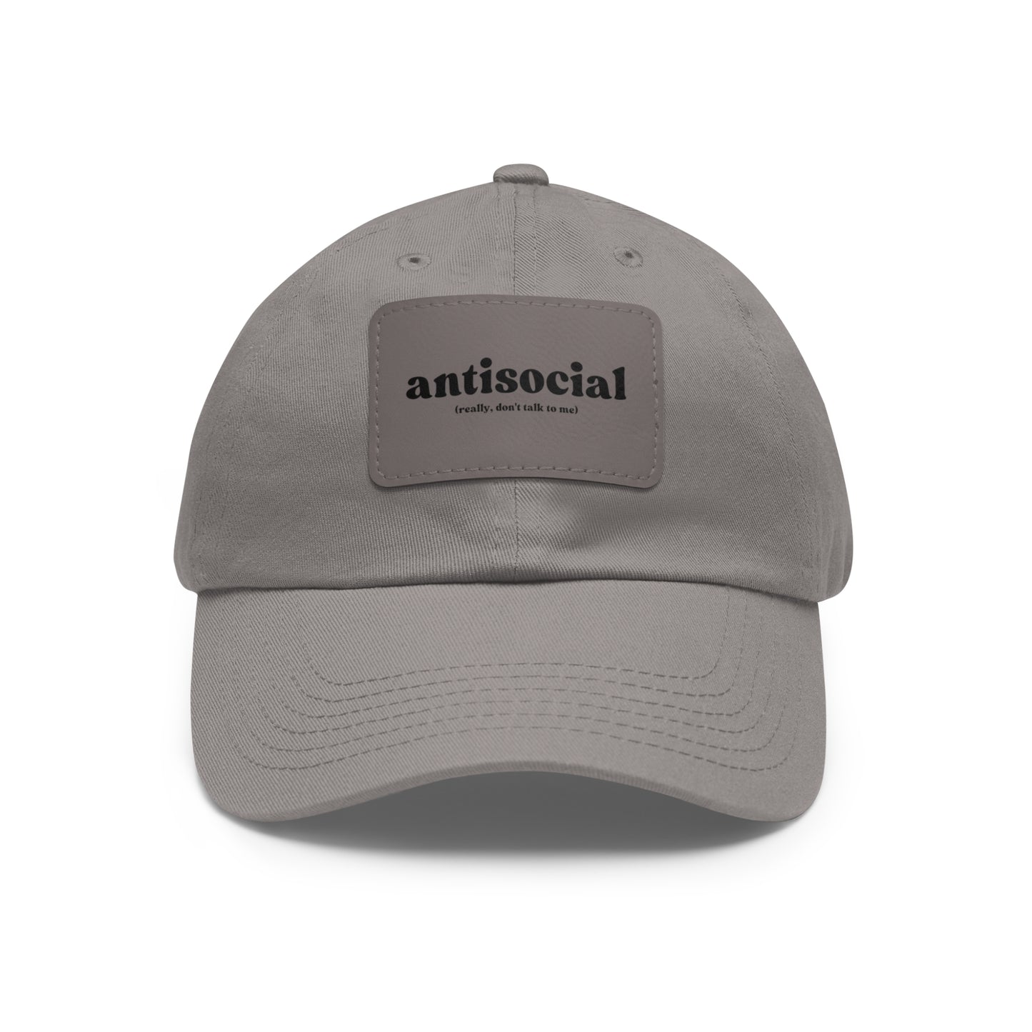 Antisocial | Dad Hat with Leather Patch (Rectangle)