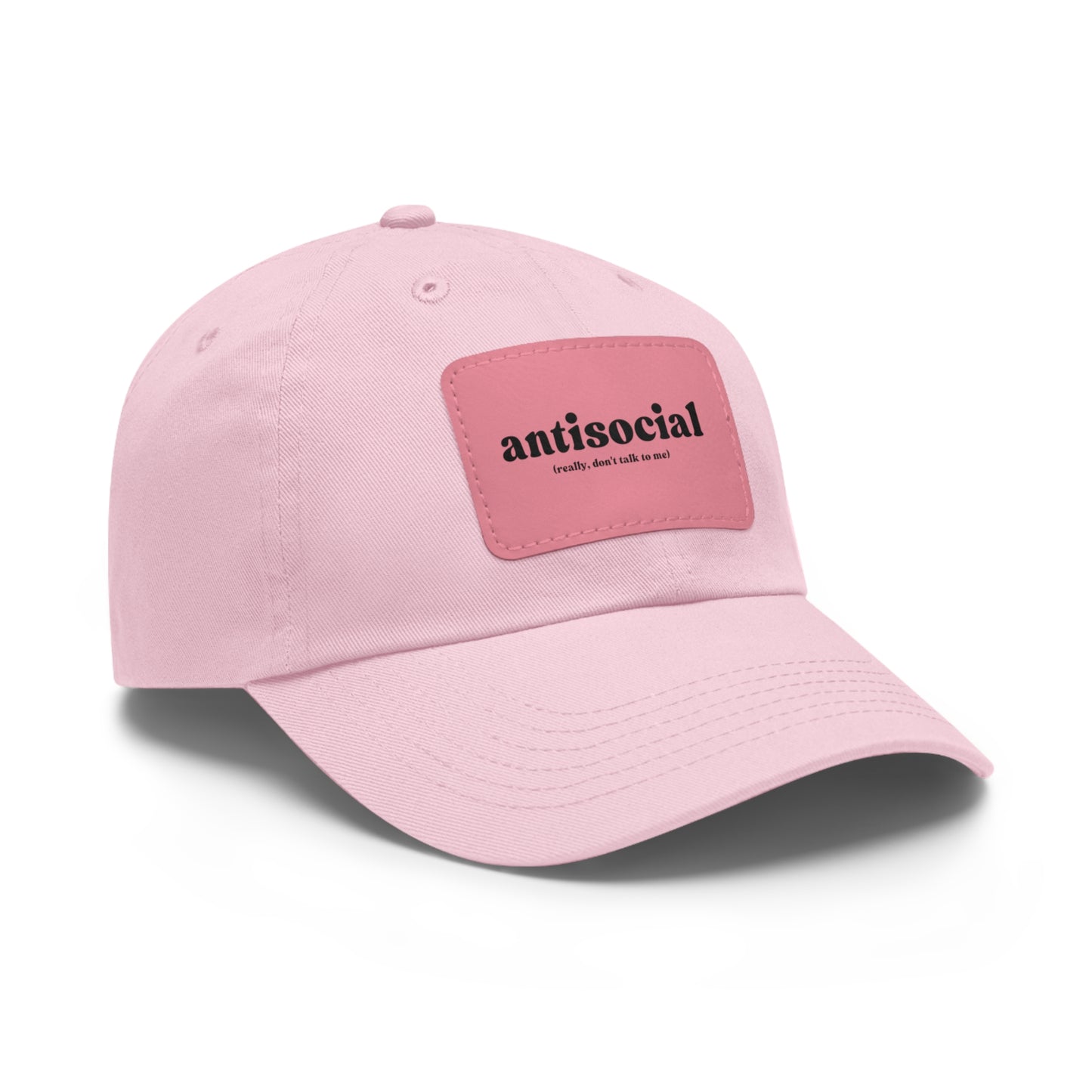 Antisocial | Dad Hat with Leather Patch (Rectangle)