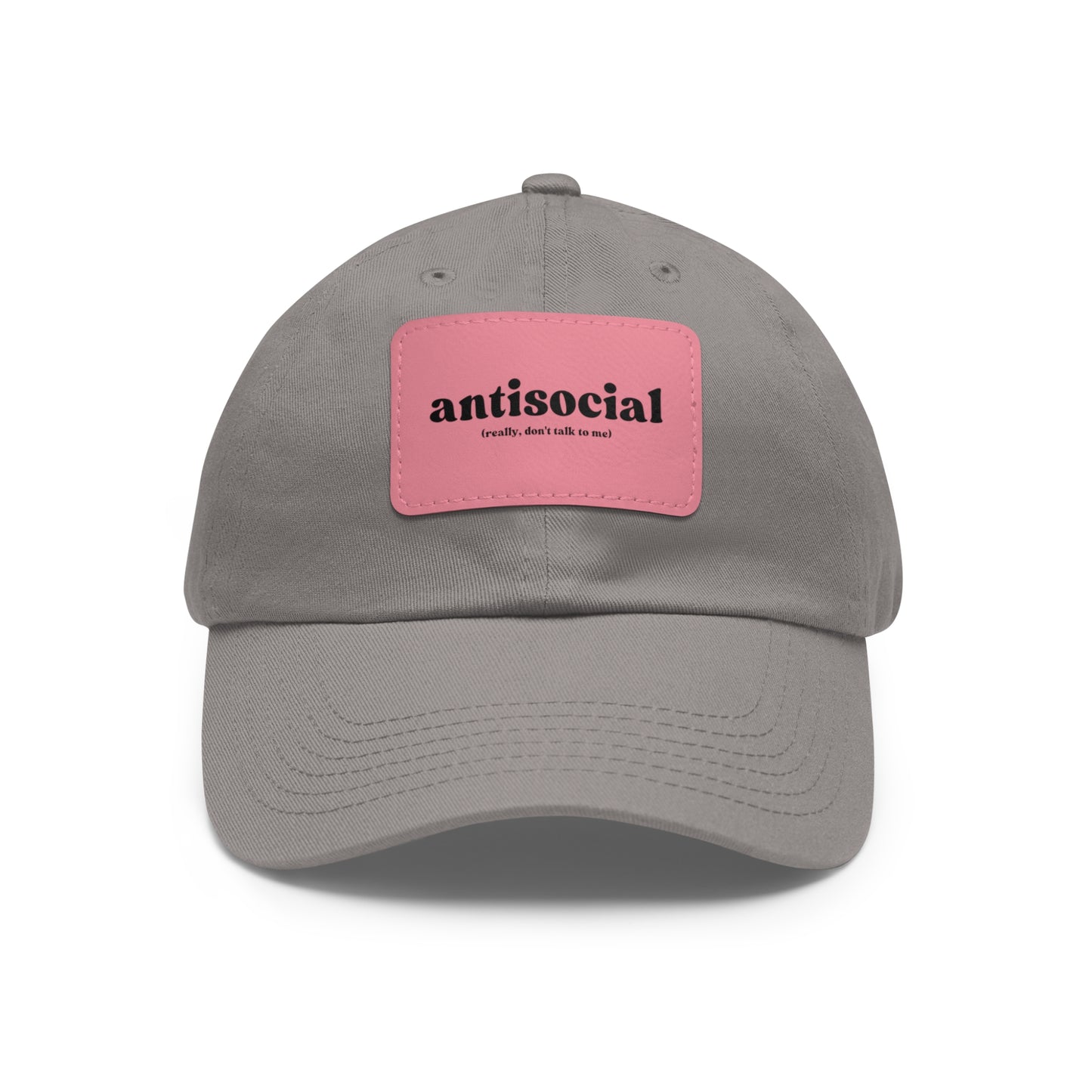 Antisocial | Dad Hat with Leather Patch (Rectangle)