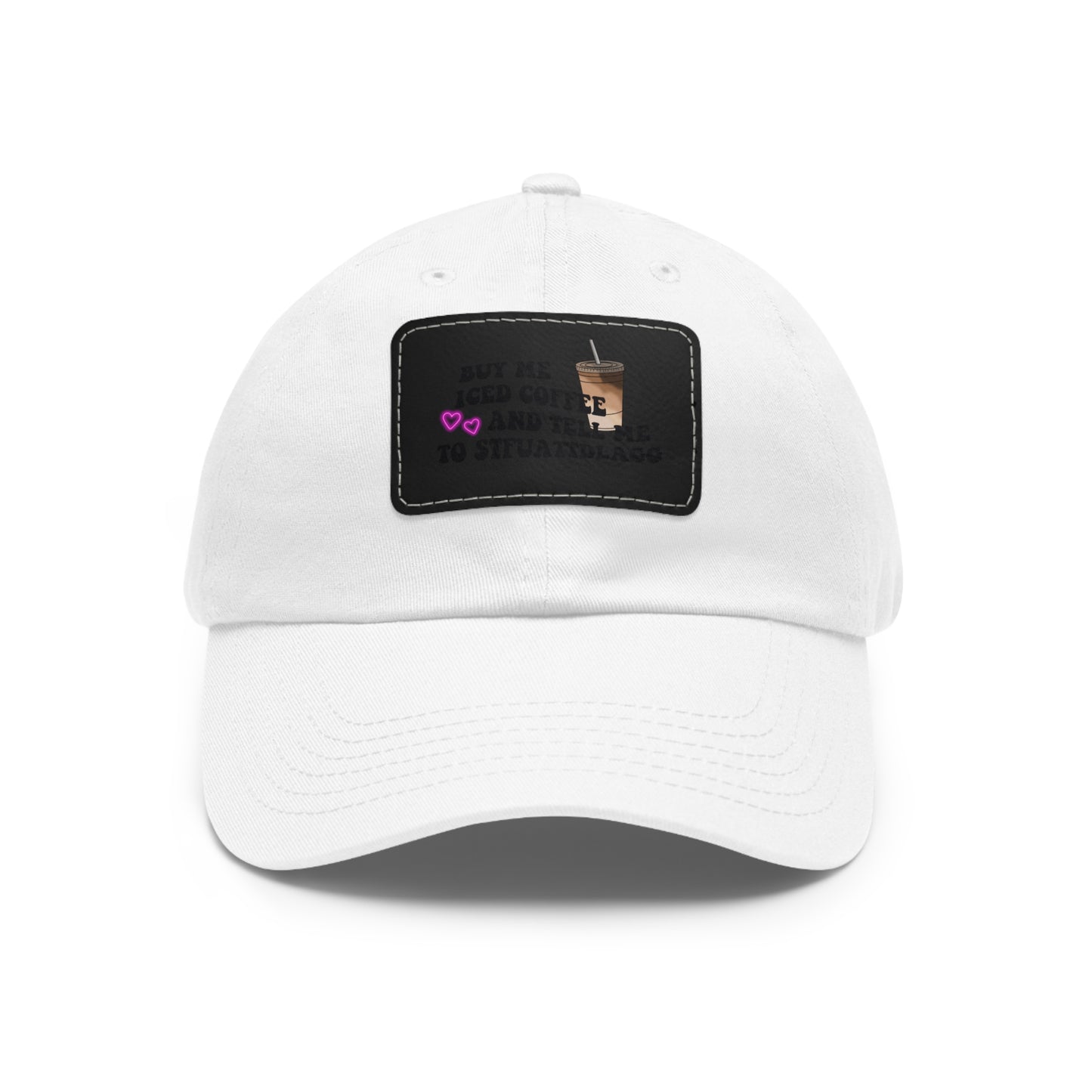 Coffee and Smut | Dad Hat with Leather Patch (Rectangle)