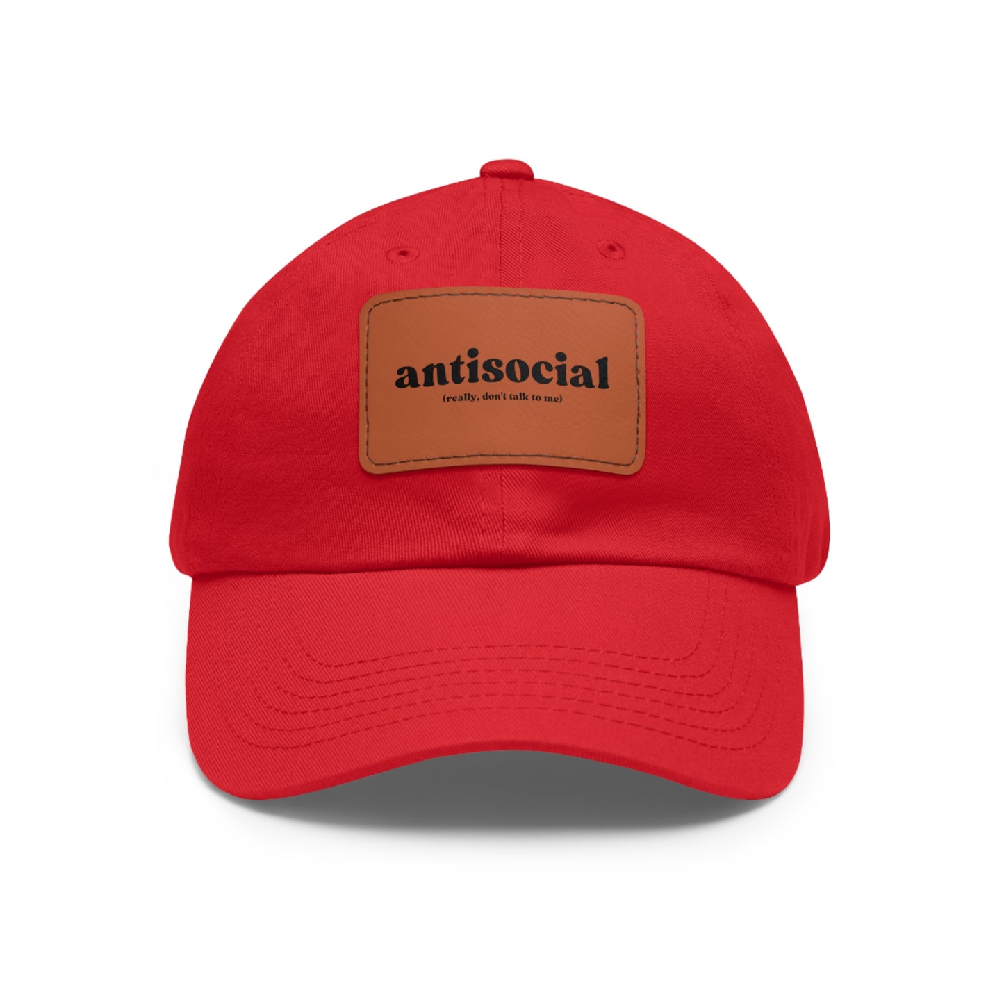 Antisocial | Dad Hat with Leather Patch (Rectangle)