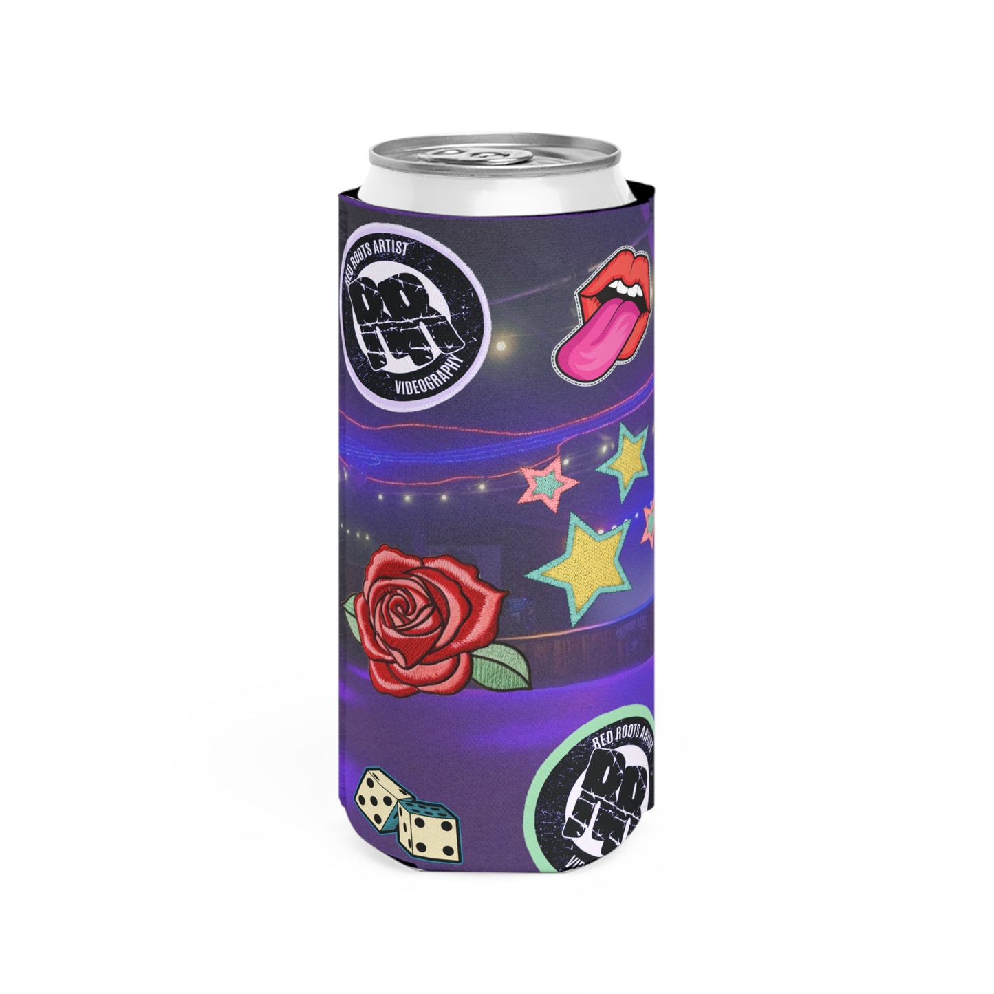 RR Patch Work Slim Can Cooler