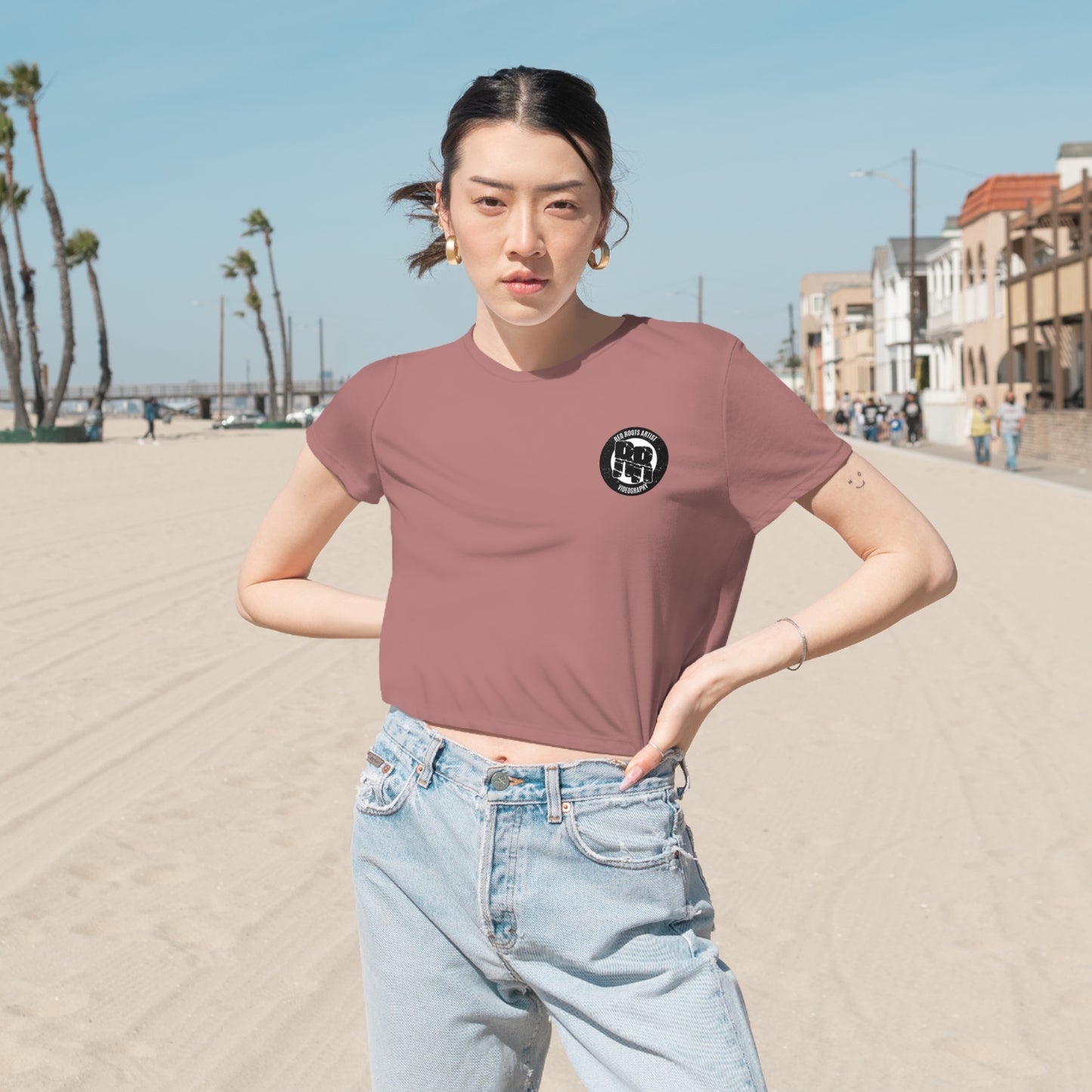 Red Roots | Flowy Cropped Tee