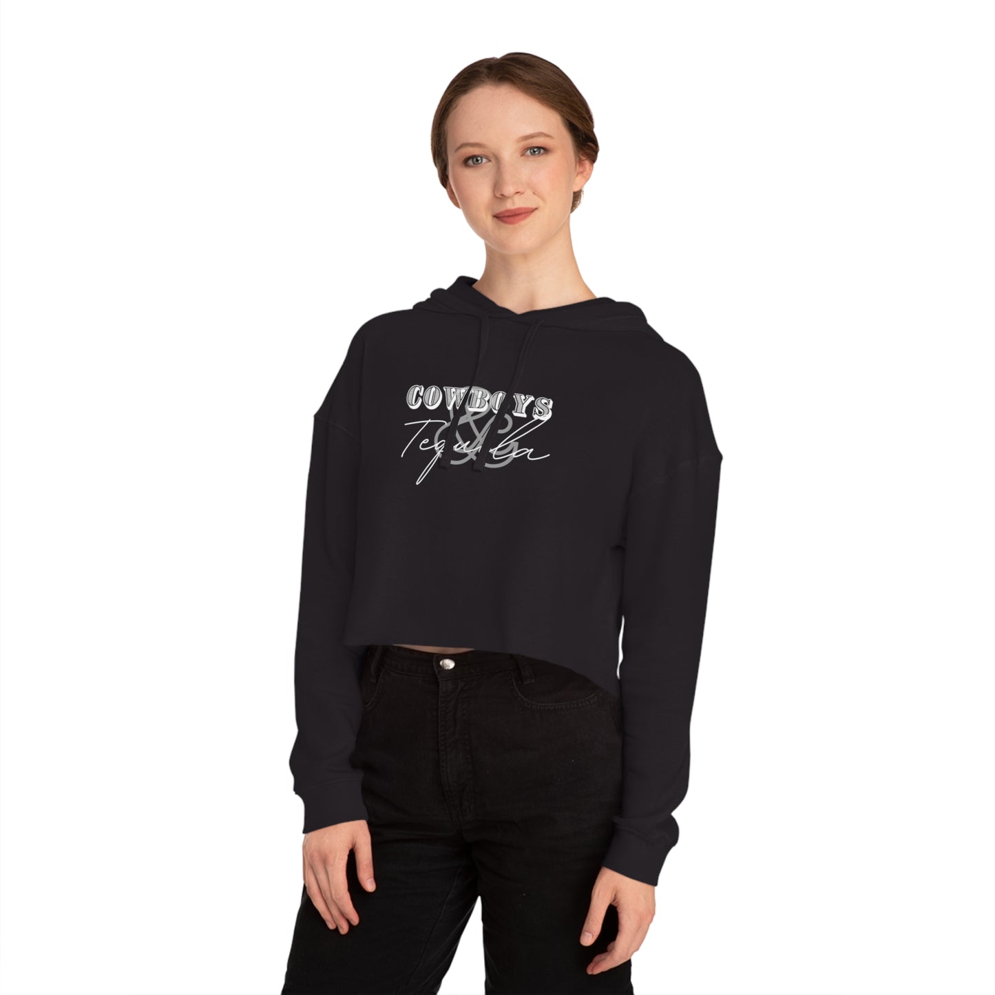 Cowboys + Tequila | Cropped Hooded Sweatshirt