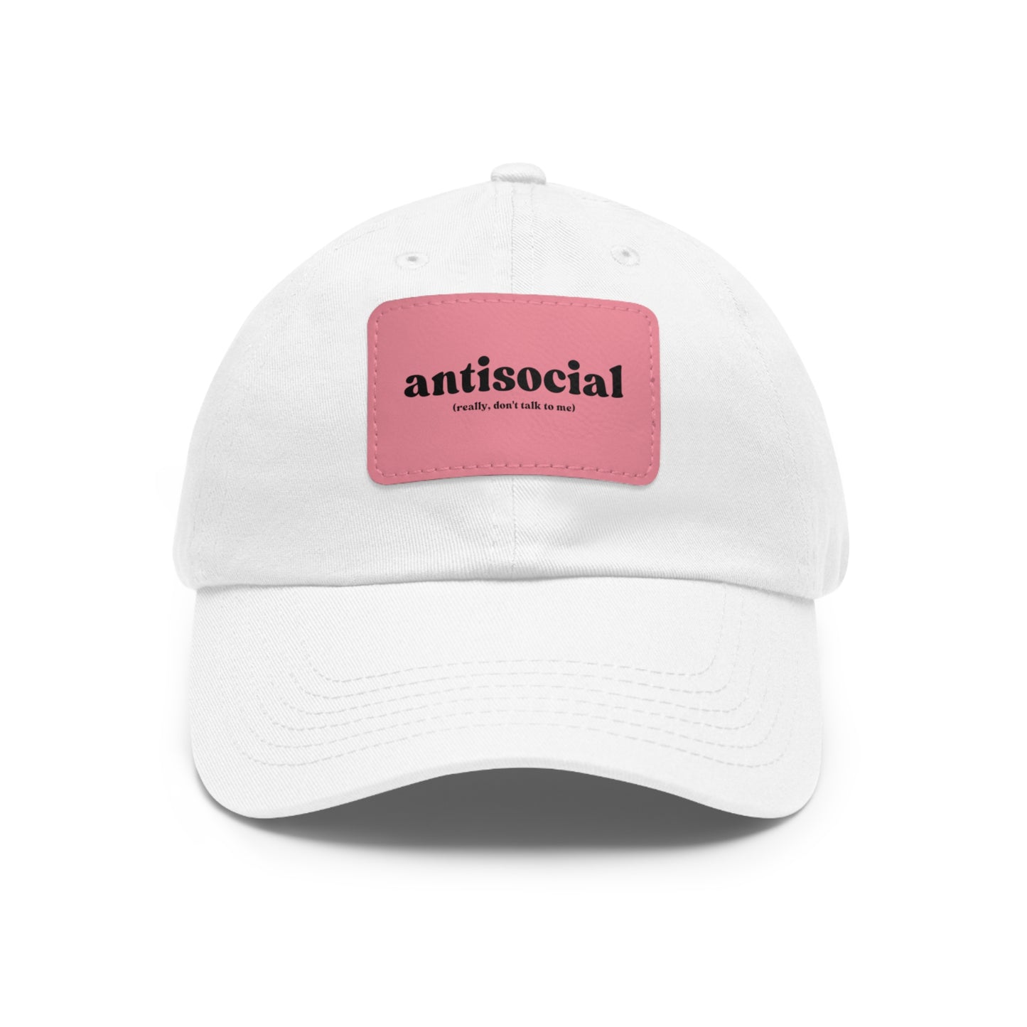 Antisocial | Dad Hat with Leather Patch (Rectangle)