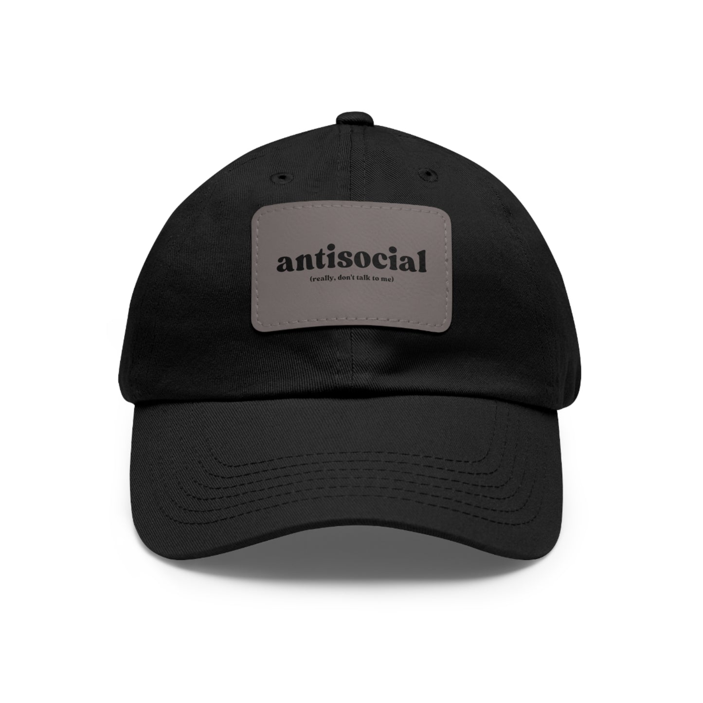 Antisocial | Dad Hat with Leather Patch (Rectangle)